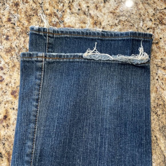 Lucky Brand Dungarees "Dream Jean” Womens Size 4/27 Long Made Is USA Dark Wash - Picture 6 of 12